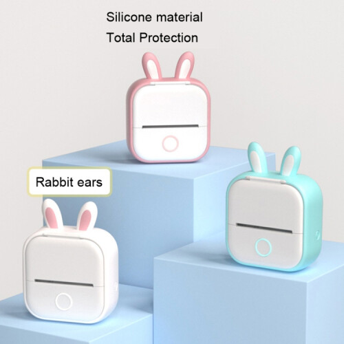 Compatible with Phomemo T02 Printer — Silicone Protective Case (Pink / Rabbit Ears) 1