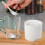 VILDE Ceramic Sugar Bowl - Set with Spoon - Modern Design - Bamboo Lid - 250 ml - White 4