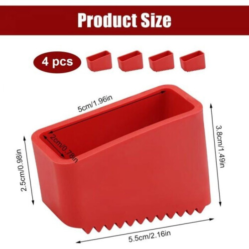 4 Rubber Ladder Feet 50x20mm, Replacement Feet for Folding Step Ladder 1
