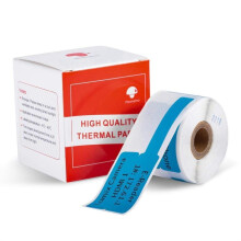 Compatibile con Phomemo M110 / M200 — Venduto in rotoli da 100 etichette — Etichette termiche autoadesive per cavi, 25x38 mm (blu)
