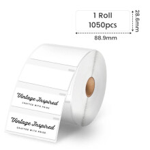 Phomemo 3 1/2 inch  1 1/8 inch 1050 stuks thermische etiketten, compatibel met PM241-BT/PM246S/D520-BT printers