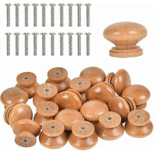 20pcs Drawer Door Wooden Handle, Furniture Knob, Furniture Handles for Cupboard Wardrobe Kitchen, Round Pull Knobs for Cupboard Drawer Shoebox Cupboar