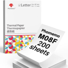 Kompatibel mit Phomemo M08F – 200 Blatt – Thermopapier (kompatibel mit Yinxiansen, Brother PocketJet und MT800) – Format: Gefaltetes A4-Papier