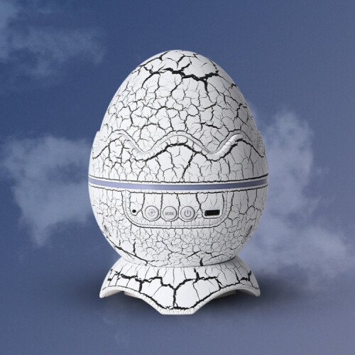 K850 LED Dinosaur Egg Remote Control Bluetooth Starry Sky Projector with Speaker Function (Cracked White)