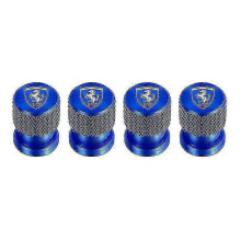 (Blue) 4pcs Car Wheel Tires Valves Tyre Stem Caps For Ferrari California Gtc4 Lusso F430 458 488 599 Roma Car Accessories-motor Vehicle Wheel Parts