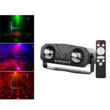 Doppelte magische Kugel, Laserlicht, LED-Wasserwellen-RGB-Drehbühnenlampe, Stil: USB-IN (Schwarz)