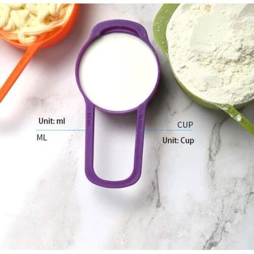 Measuring Spoon, 6 in 1 Rainbow Stackable Measuring Spoon Set for Baking, Adjustable Measuring Spoon, M [314] 2