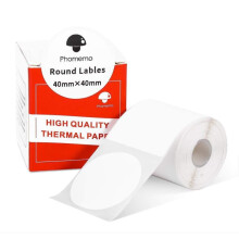 Compatibile con Phomemo M110 / M200, 180 pezzi/rotolo, etichette termiche autoadesive rotonde 40x40 mm