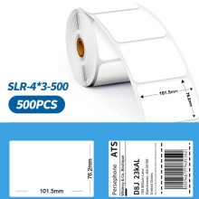 Phomemo 4x3-inch thermische etiketten, 500 stuks per rol, compatibel met PM241-BT/PM246S/D520-BT printers