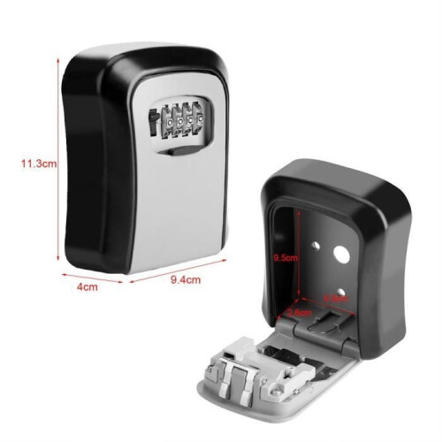 4-Digit Combination Lock Insurance Box, Wall-Mounted Organizer Security Box for Key Storage -- SEC 1