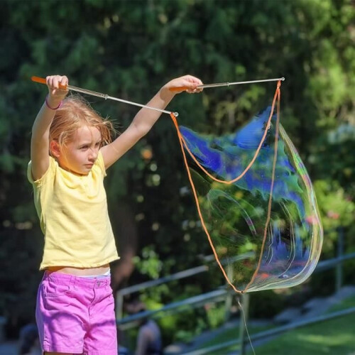Giant Bubble Wand - Outdoor Activity Toy Kit - Orange 1