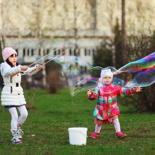Giant Bubble Wand - Outdoor Activity Toy Kit - Orange 2