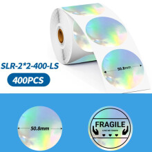 Phomemo 2-inch ronde zelfklevende etiketten voor PM241-BT/PM246S/D520-BT printers LASER-ZILVER-ZWART-400 stuks
