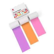Compatibel met Phomemo M02 / M02S / M02Pro. 3 rollen/verpakking 53 mm zelfklevende zwarte thermische etiketten voor letterprinters met paarse / roze/o