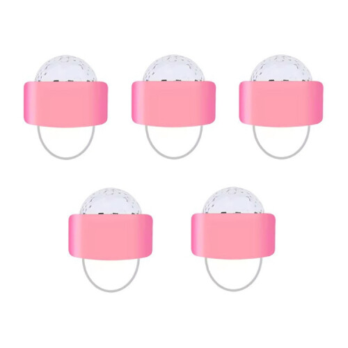 Πωλούνται 5 φώτα δακτύλου LED D2 LED, φακοί Stage Mini Magic Ball (κίτρινοι)