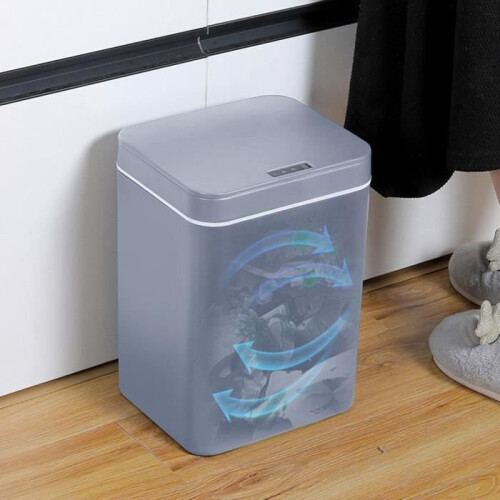 Smart touchless bin with automatic sensor for bedroom, kitchen, living room, 14L, Grey Blesiya 1