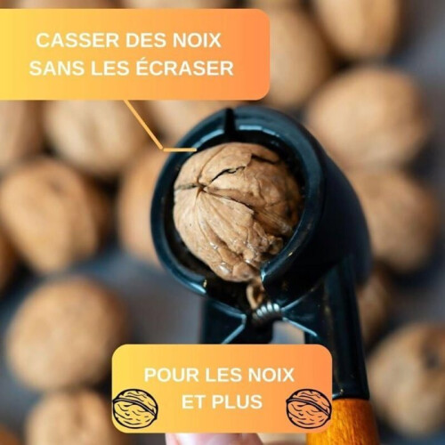 Nutcracker with elegant wooden handle - Walnut nutcracker - Anti-crushing nutcracker - Easy power transfer (ma 1