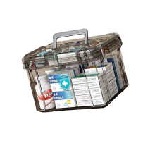Boîte de rangement de médicaments en plastique avec couvercle-L