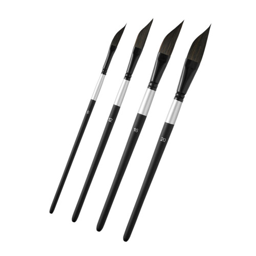 4Pcs Wood Handle Liner Brushes With Nylon Bristles Professional