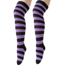 Lange, dehnbare Socken inspirieren mit-schwarz lila11