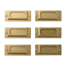 6 stuks messing indexlabelplaten recyclebaar naam index display