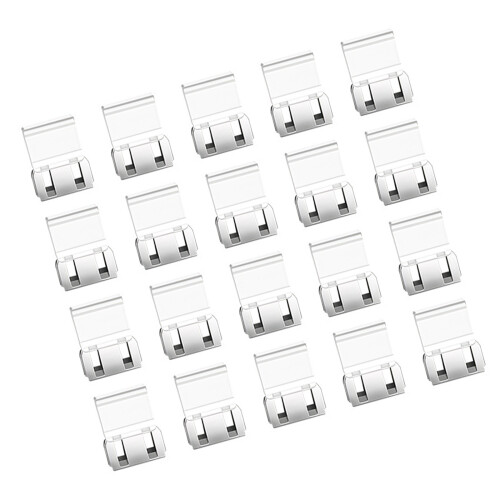 Clips pour documents en plastique transparent, 20 pièces,-2