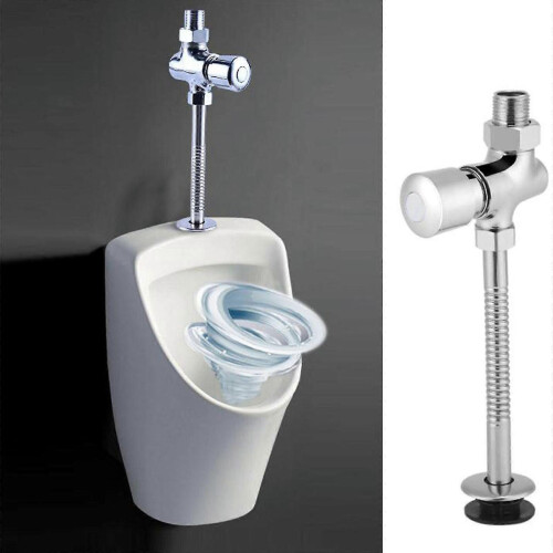 Urinal Flush Toilet Urinal Flush  with Curved Pipe Chrome Supply