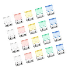 Clips à documents en plastique transparent, 20 pièces,-1