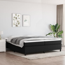 vidaXL sengestel uden madras, sort, 200x200 cm, betrukket med stof