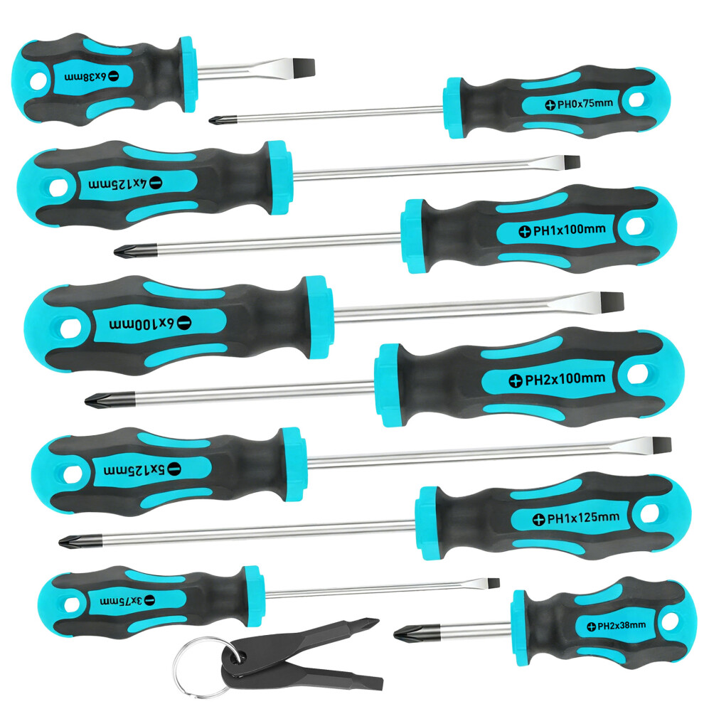 12 Part Magnetic Screwdriver Set Steel Shafts Not- Blue 7704001146394