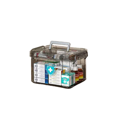 Plastic Medicine Storage Box with Handle  Indoor Outdoor-S