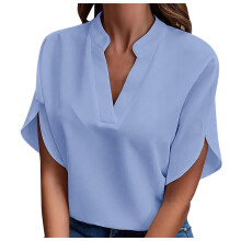 Women's Cold Shoulder Tops Summer Fashion Short-Royal Blue L