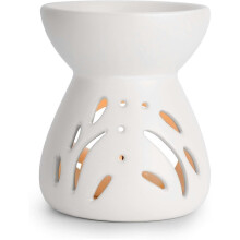 Essential Oil Burner Ceramic White, Scented Wax Melt Heater with Tea Candle Holder Decorative Aroma