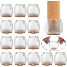16 Pieces Chair Caps 17-21mm Furniture Glides Silicone Protection Furniture Foot Pads Chair Leg Caps