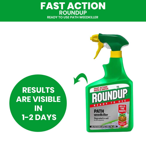 Roundup Roundup Ready to Use Path Weedkiller Fast Action Root Spray for Paths Drives 1L 1