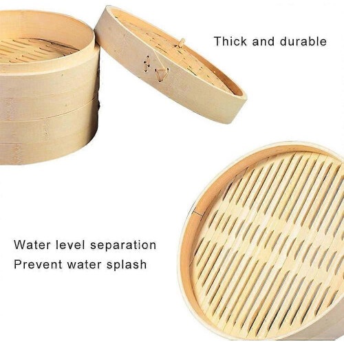 Chinese Dumplings Pastry Bamboo Steamer, Bamboo Basket Cooker Set, Kitchen Tool Cage Cakeware 2