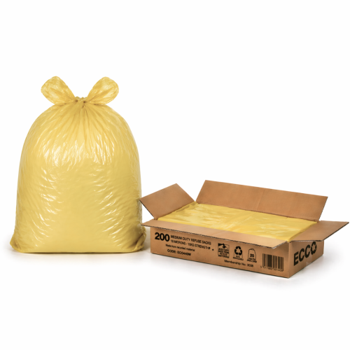 ECO440Y 200 Yellow Refuse Recycled Yellow Bin Bags