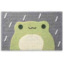 Bath Mat, Fashionable Cartoon Flocking Bathroom Rugs,Durable Indoor Small Bath Mat,Water-Absorbing and Anti-Skid,Suitable for Bathroom Door