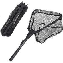 Folding Fish Landing Net Portable Collapsible Triangular Fly Fishing Net