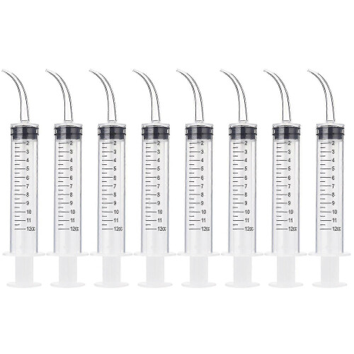 8er-Pack Einweg-Zahnspülspritzen (12 ml) mit gebogener Spitze 1