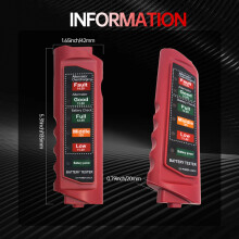 BT 890 Autobatterietester – Prüfgerät für umfassende Diagnose und präzise Messung von Autobatterien mit LED Anzeigesystem