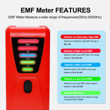 Praktischer Hand  EMF  Tester mit 5 LEDs, tragbares EMF  Messgerät, Magnetfeldmessgerät für Staubsauger und Haartrockner