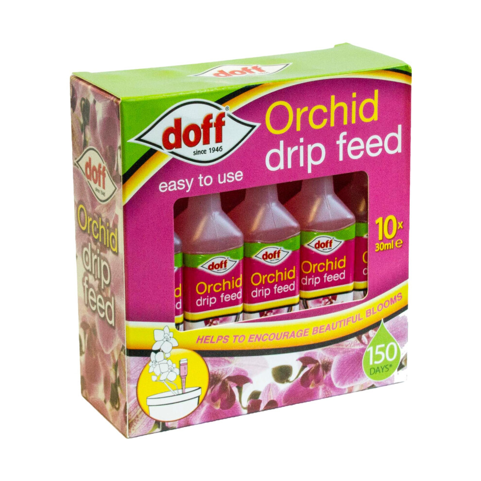 Doff Orchid Drip Feed – 10X30ml Bottles Fast-Acting Plant Food For