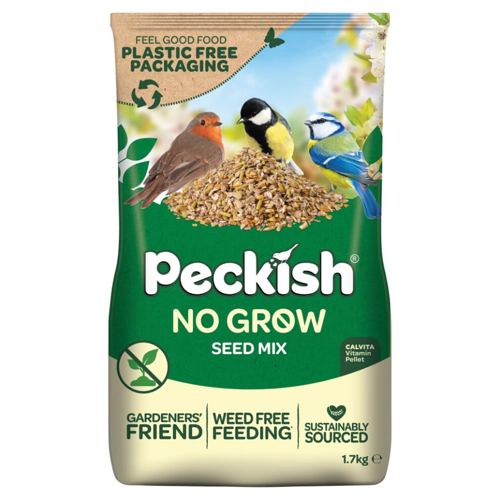 Peckish 60051272 No Grow Seed Mix For Wild Birds, 1.7 Kg,Package May Vary