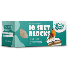 Suet Shop - Insect Suet Blocks for Wild Birds, 300g (Pack of 10) -
