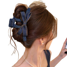 Unique Jeans Fabric Hair Accessory Modern Bowknot Hair Clip-N3
