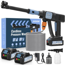 Cordless Pressure Washer, Portable Power Washer for Patio & Car, 6 in 1 Battery-Operated System with 5M Hose, Jet Wash Tool with D