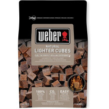 Weber Lighter Cubes/BBQ Accessory, Natural Fire Starter for Barbecue Charcoal & Briquettes, Fast Ignition, Clean Handling, Odourless, 48 Pieces