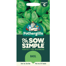 Fothergill's Oh Sow Simple, Basil Vegetable Seeds, Sow: Jan–Dec, Green