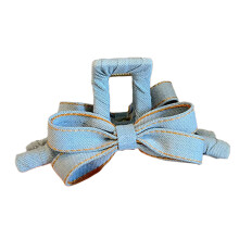 Fashionable Blue Jeans Butterfly Knot Hair Clip Acrylic Hair-N2